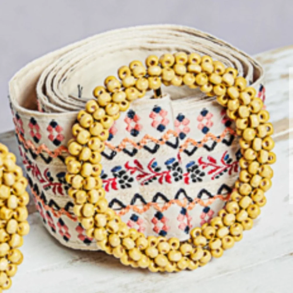 POL 61 POL Cloth Embroidered Adjustable Belt Boho
